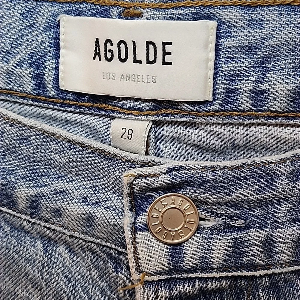 AGOLDE 100% Organic Cotton Jamie High Rise Jeans Distressed Button Fly Sz 29 - Picture 10 of 16